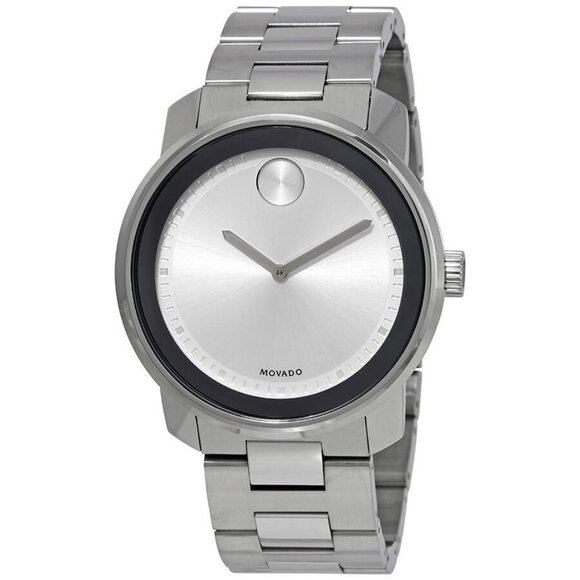 NWT Authentic Movado Bold Silver Dial Stainless Steel Men's Watch - Picture 1 of 4